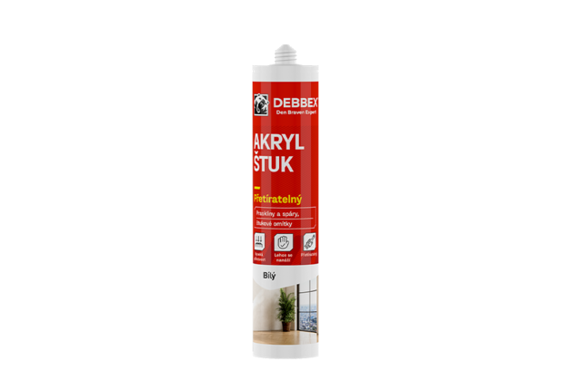 Akrylový štukový tmel 280 ml kartuša biela